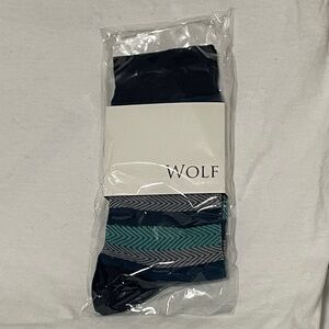 WOLF Men's Chevron Dress Socks - Teal & Navy